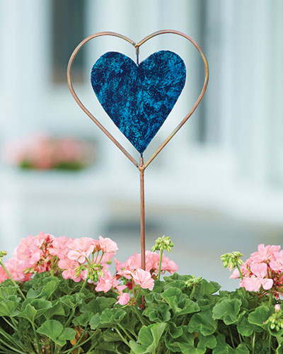 Blue Heart Disc Garden Stake