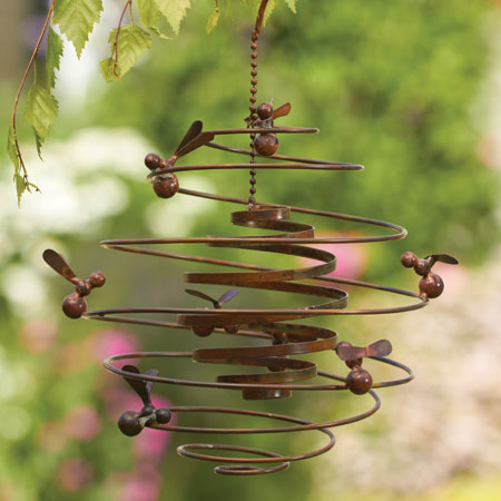 Bees (Double) Spiral Garden Ornament